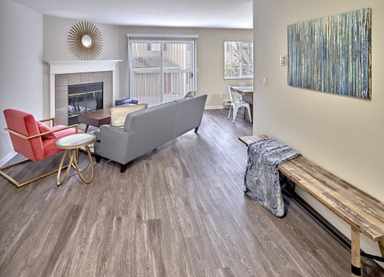 Living and dining at Arterra Apartments, Kent, WA