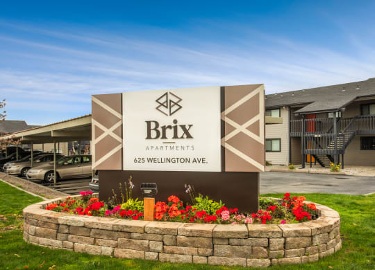 the sign apartments in front of a building at Brix, Walla Walla, WA, 99362