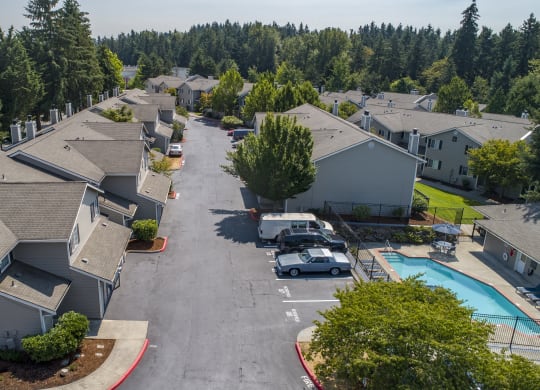 Aerial view at Arterra Apartments, Kent, WA