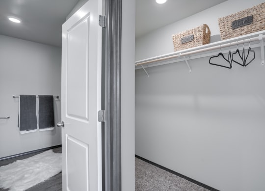 Large closet with upper storage and hanging rod. at Altitude, Washington, 98802
