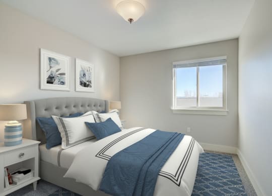 an example of a bedroom with a bed and a window at Copper Pines, Bozeman, MT, 59718
