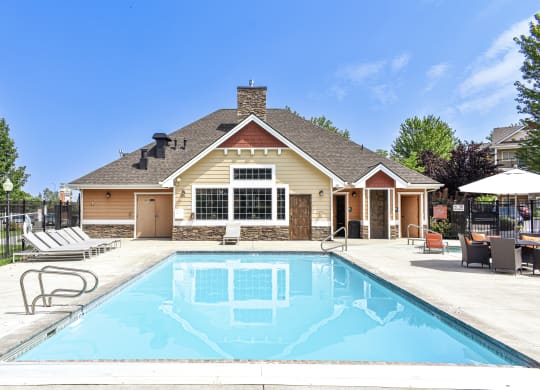 Resort style pool at Quail Springs Apartments in West Richland, WA.