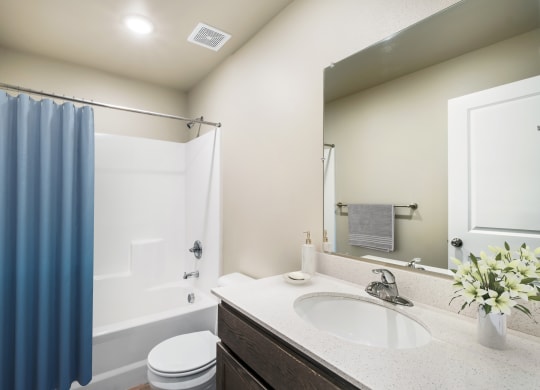 our apartments offer a bathroom with a shower  at Altitude, East Wenatchee, WA, 98802