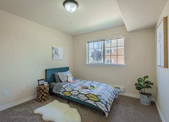 a bedroom with a bed and a window  at Quail Springs, Washington, 99353