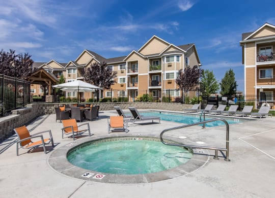 pool side hot tub at our apartments in West Richland, WA