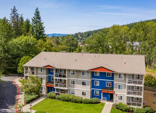 aerial view of Sky Vue Apartments at Sky Vue, Bellingham, WA 98229