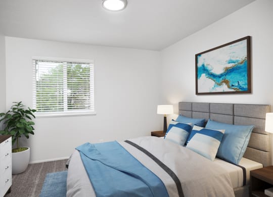 our apartments offer a bedroom with a king sized bed