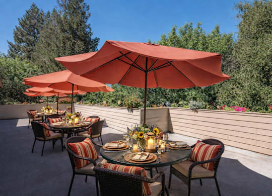 Private Outdoor Space at Campus Commons Senior Living, Sacramento