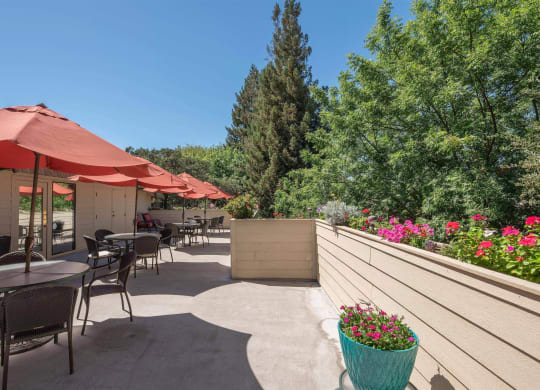 3rd Floor Outdoor Patio Area at Campus Commons Senior Living, California, 95825