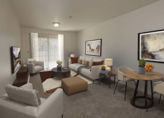Living Room and Dining Area at Campus Commons Senior Living, Sacramento