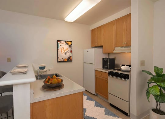 Kitchen area at Campus Commons Senior Living, Sacramento, CA
