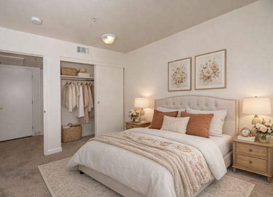 Spacious Bedroom at Campus Commons Senior Living, Sacramento, 95825