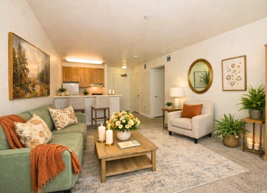 Modern Living Room at Campus Commons Senior Living, Sacramento