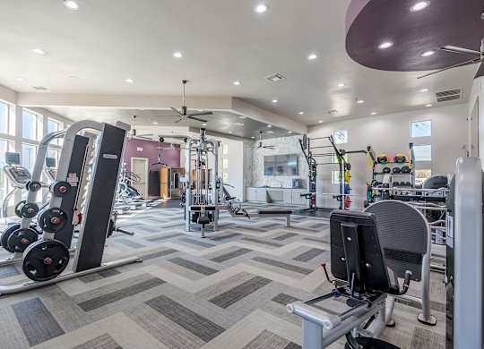 fitness center with equipment at Discovery at Craig Ranch, McKinney, TX, 75070