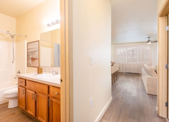 a bathroom with a shower and a sink and a toilet