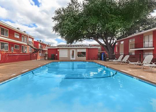 Pristine swimming pool at Boston Woods Apartments, San Antonio TX, 78201