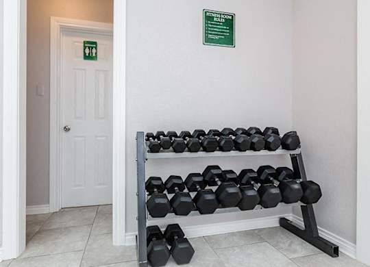 Free Weights at Boston Woods Apartments, San Antonio TX