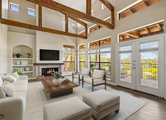 Spacious Living Room at The Landmark Apartments, New Braunfels, TX, 78130