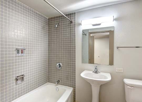Bathroom with vanity at Cosmopolitan, Seattle, Washington