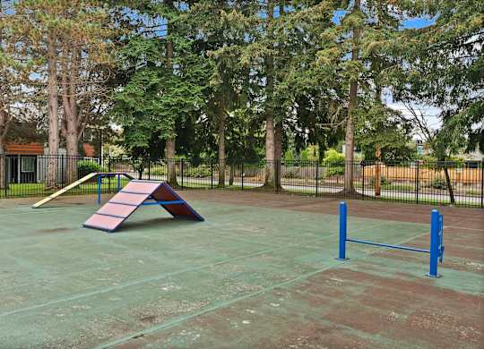 A playground with a slide, swings, and a climbing frame. at Northpoint Apartments, Tacoma, WA