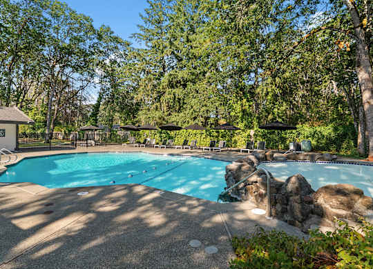 Large Outdoor Swimming Pool at Timbre Apartments, Washington, 98499