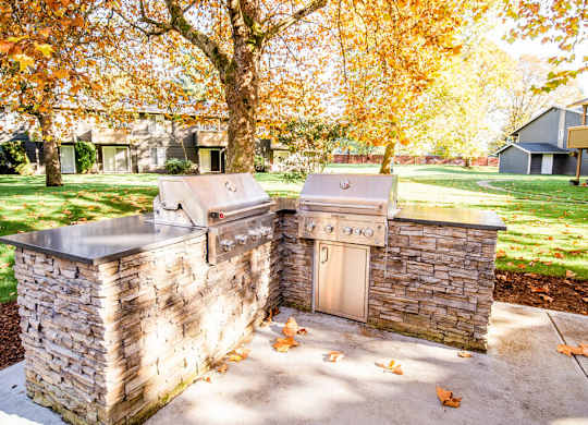 Lakewood Apartments - Bellmary Park Apartments - Common Patio Gas Grills at Bellamy Park Apartments , Lakewood, Washington