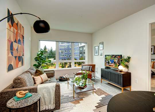 Living Room Interior at Hazel Apartments, Edmonds