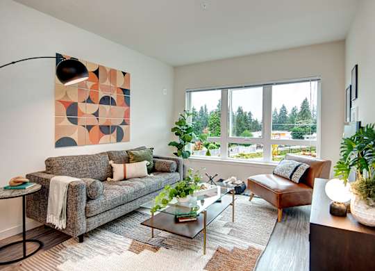 Spacious Living Area at Hazel Apartments, Washington