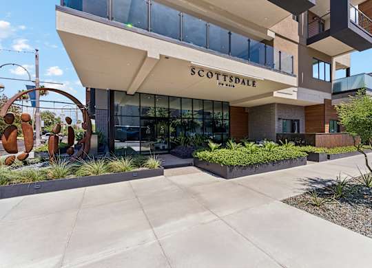 A building with the name Scottsdale on it.