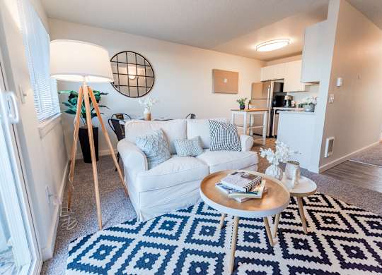 Living room at ReVive Apartments, Washington, 98424