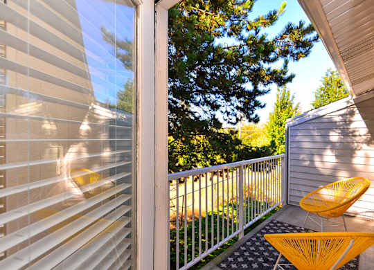 Everett Apartments-  The Lynx Balcony Overlooking Golf Course at The Lynx Apartments, Everett, Washington
