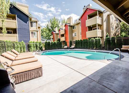 Puyallup Apartments - Cambridge on Seventh Apartments - Pool at Cambridge on Seventh, Puyallup, WA