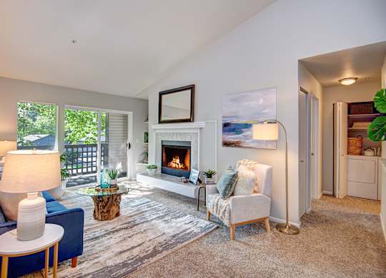 Modern Living Room with Natural Light at Signature Pointe, Kent, 98032