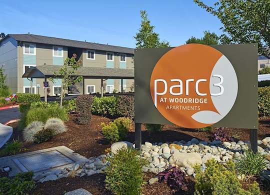 Bellevue Apartments- Parc3 Apartments- signage