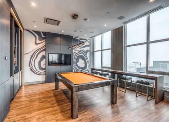 Billiards Table In Clubhouse at BLVD Beltline, Alberta, T2G 2K4