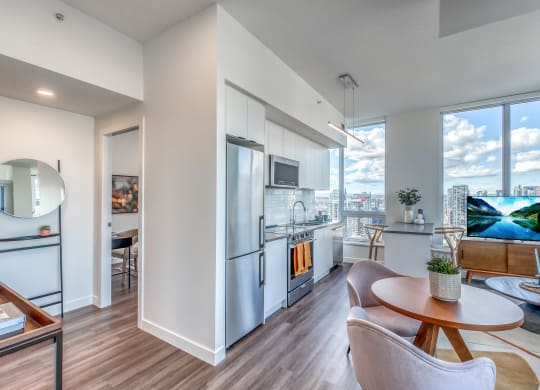 Living Room With Dining Area at BLVD Beltline, Calgary, Alberta