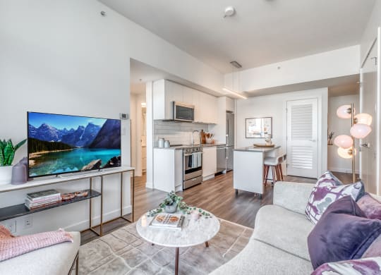 Living Room With Kitchen View at BLVD Beltline, Calgary, T2G 2K4