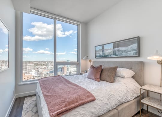 Bedroom With Expansive Windows at BLVD Beltline, Calgary, Alberta