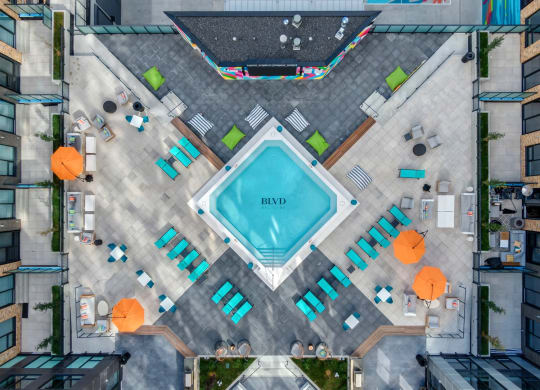 Pool Aerial View at BLVD Beltline, Calgary, T2G 2K4