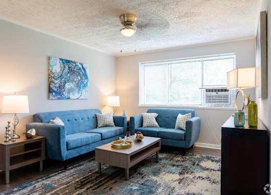 Modern Living Room at The Lawrence Apartments, Greenbelt, MD