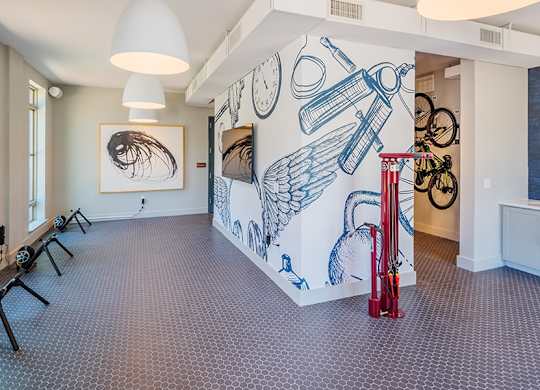 Briley apartments - downtown Matthews, NC - bike storage and repair