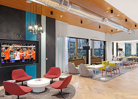 Our resident lounge includes a 75-inch TV