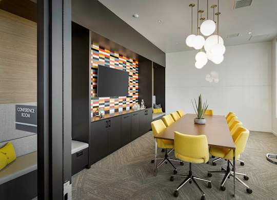 Host a meeting or work from home in the community conference room