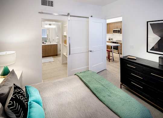Sliding barn doors are available in select homes