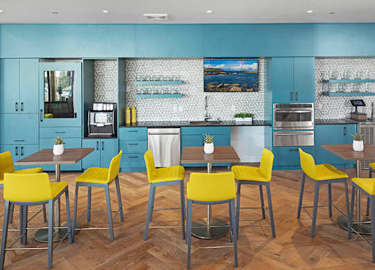 Our resident lounge is another great social area, complete with entertainment kitchen and coffee bar