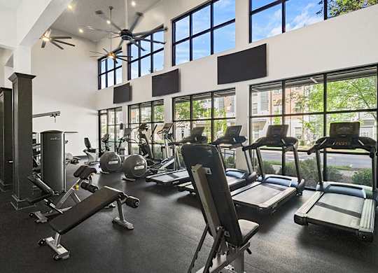 Franklin, TN Apartments near Southside at McEwen - Dwell at McEwen 24-hour fitness center