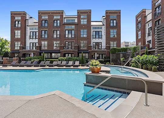 Franklin, TN Apartments near Southside at McEwen - Dwell at McEwen saltwater pool