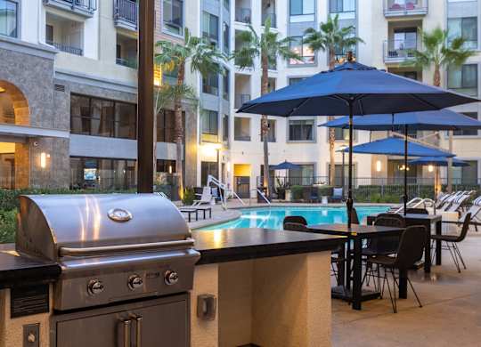 Joule La Floresta - Brea, CA luxury apartments - poolside bbq grills