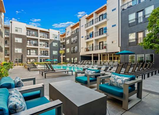 Dallas, TX Apartments for Rent in Knox-Henderson - Larq Henderson Poolside lounge