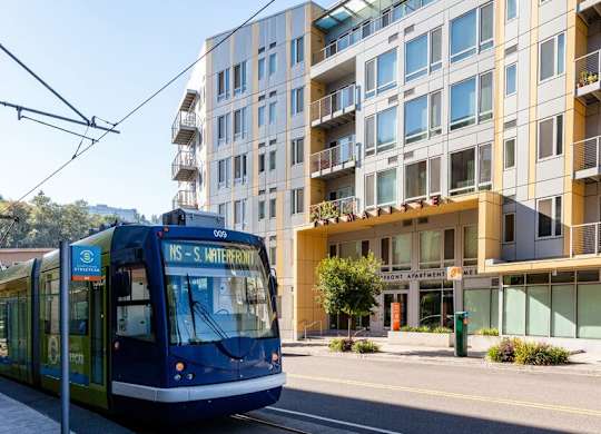 The Matisse in Portland, OR is located on the Lowell St. streetcar stop